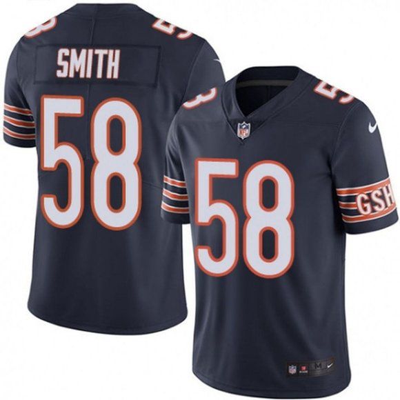 Men Chicago Bears #58 Roquan Smith Nike Navy Limited NFL Jersey->->NFL Jersey